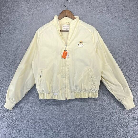 Vintage The Carolina Country Club Windbreaker Jacket Ladies Large Yellow 80s - Picture 1 of 12